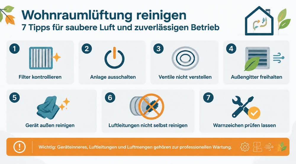 Grafik zum Thema Wohnraumlüftung warten